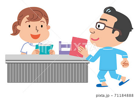 ル 健康診断 検査受付 男性 イラスト のイラスト素材