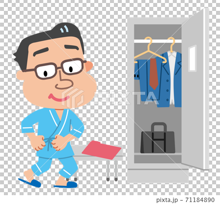 Health check, change of clothes, male illustration 71184890