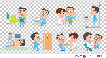 健康診断 検査内容 中年男性 イラスト 健康診断 検査内容 中年男性 イラスト 71184892