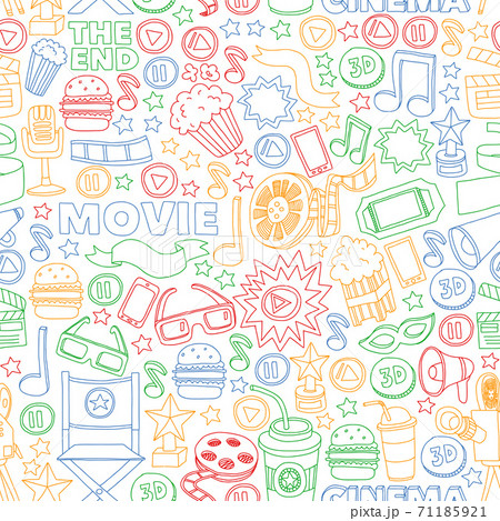 Cinema, movie. Vector film symbols and objects Cinema, movie. Vector film symbols and objects 71185921