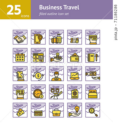 Business Travel filled outline icon set. Vector and Illustration. Business Travel filled outline icon set. Vector and Illustration. 71186286