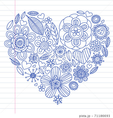 Flowers vector pattern. Background for wedding design, coloring page, book. 71186693