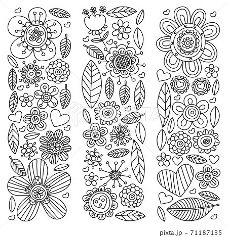 Flowers vector pattern. Background for wedding design, coloring page, book. Flowers vector pattern. Background for wedding design, coloring page, book. 71187135