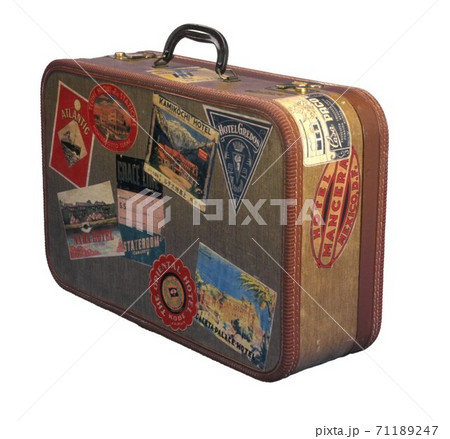 Old Suitcase Travel Stickers isolated Old Suitcase Travel Stickers isolated 71189247