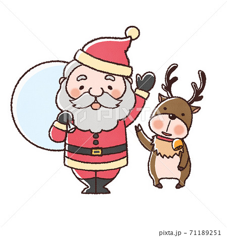サンタとトナカイのイラスト素材