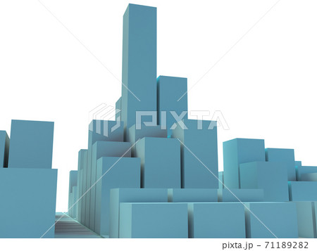 高層ビル群の都市の3dモデルのイラストのイラスト素材 7112