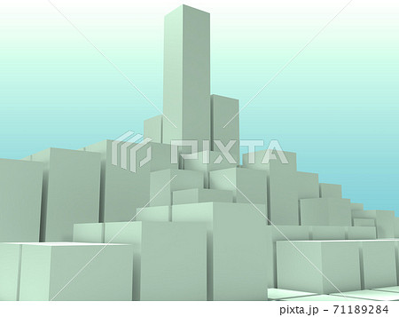 高層ビル群の都市の3dモデルのイラストのイラスト素材