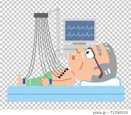 Regular medical examination for the elderly ECG illustration 71190520