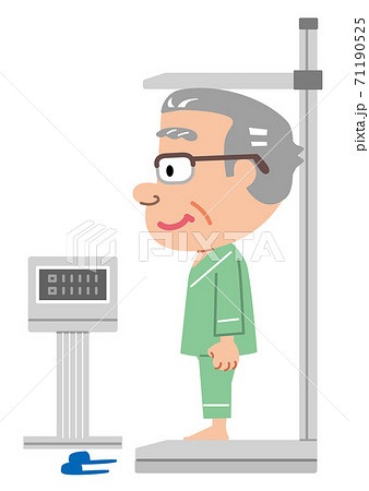 高齢者定期健診 体重測定 身長測定 イラストのイラスト素材