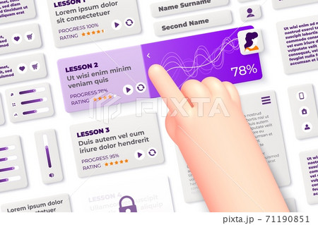 Vector cartoon hand in online school with lessons Vector cartoon hand in online school with lessons 71190851