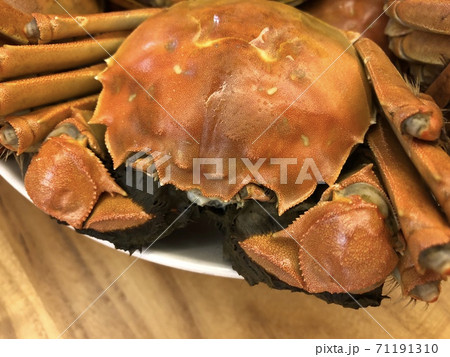 上海蟹の塩茹での写真素材 上海蟹の塩茹での写真素材