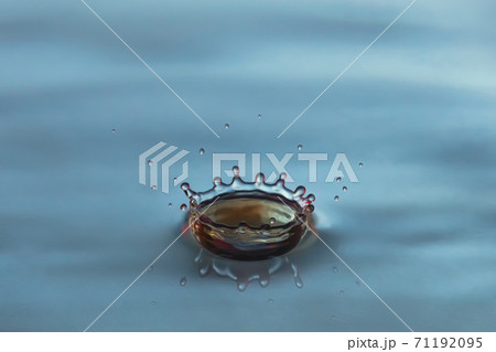 Water drop splash crown, close up shot of water splash Water drop splash crown, close up shot of water splash 71192095