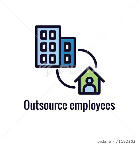Remote work icon showing work from home concept 71192302