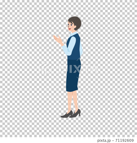 側身女商人接待員 71192609