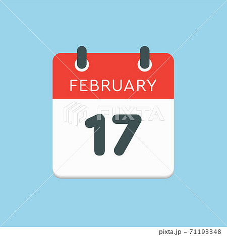 Icon day date 17 February, template calendar page Icon day date 17 February, template calendar page 71193348