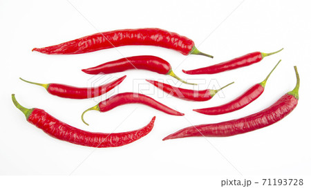 Hot red fresh pepper on a white background Hot red fresh pepper on a white background 71193728