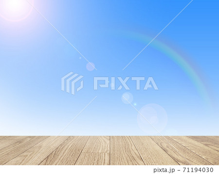 ウッドデッキ 縁側 背景素材 イラスト素材のイラスト素材