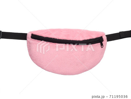 Pink belt bag isolated on white background. Close-up. 71195036