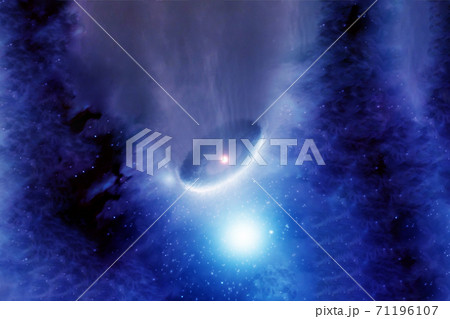 Beautiful blue galaxy in deep space. Elements of this image furnished by NASA 71196107