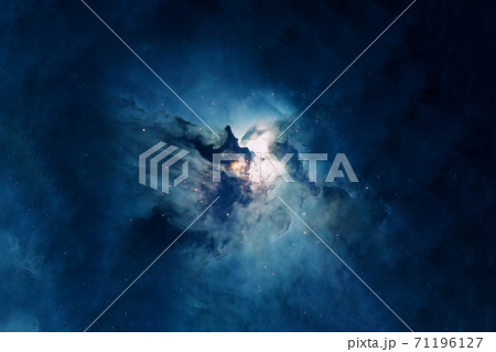 Beautiful blue galaxy in deep space. Elements of this image furnished by NASA 71196127