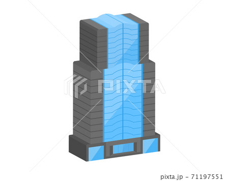 オフィスビルの立体アイコンイラストのイラスト素材