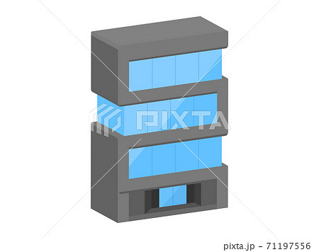 オフィスビルの立体アイコンイラストのイラスト素材