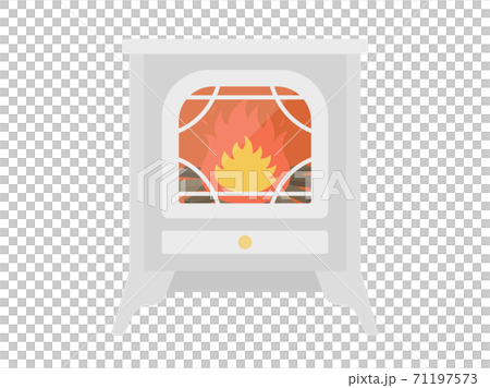 火のついた暖炉のイラストのイラスト素材