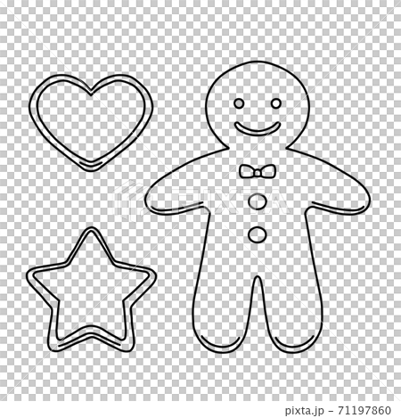 Christmas Cookie Cute Line Art Stock Illustration