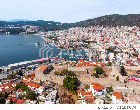 Panoramic view of Kavala, Greece 71198074