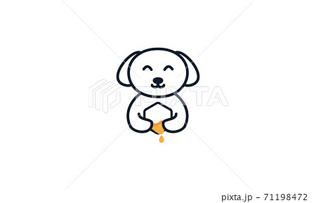 animal pets dog cute line  with honey logo vector icon design 71198472