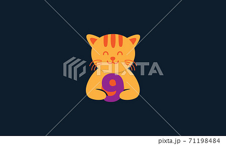 animal pet cat kitty kitten cute with number 9 vector animal pet cat kitty kitten cute with number 9 vector 71198484