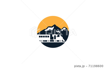 train with  mountain sunset  logo vector icon  design 71198600