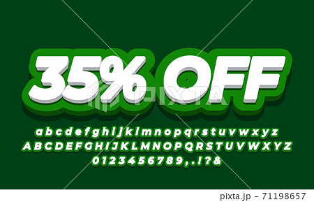 35% off sale discount promotion  3d  green template 71198657