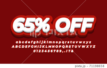 65% off sale discount promotion  3d  red template 71198658