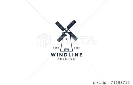 minimalist windmill line outline logo vector icon design 71198719