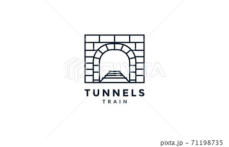 train tunnels ways modern line outline logo vector icon 71198735