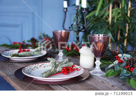 Christmas New Year dinner decor Christmas New Year dinner decor 71199015