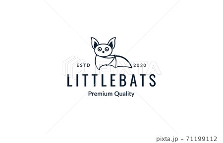 bat modern bat cute line art outline logo vector  illustration design 71199112