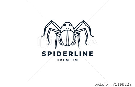 spider minimalist line art outline  logo vector icon illustration design 71199225