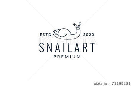snail or slug line art outline animal minimalist logo vector icon illustration design 71199281
