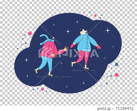 Ice skaters. Vector person on the rink. Ice skaters. Vector person on the rink. 71199432