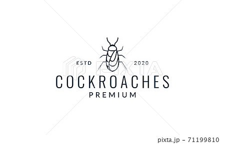 animal insect cockroach minimalist lines logo vector icon illustration design 71199810