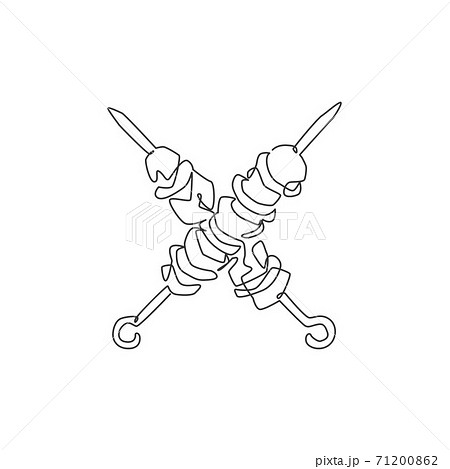 Single continuous line drawing of stylized - Stock Illustration