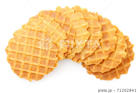 Italian thin and crispy waffles on white Italian thin and crispy waffles on white 71202841