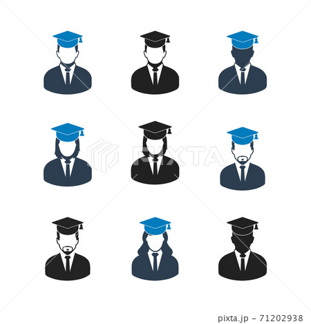 Graduate Student Icon set. Flat style vector EPS.のイラスト素材 [71202938] - PIXTA