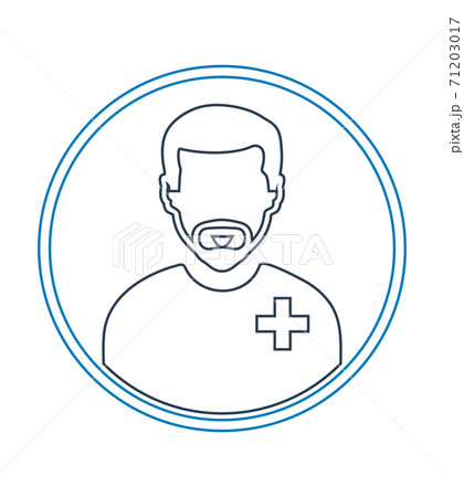 Male Patient profile line icon with circle shape. 71203017