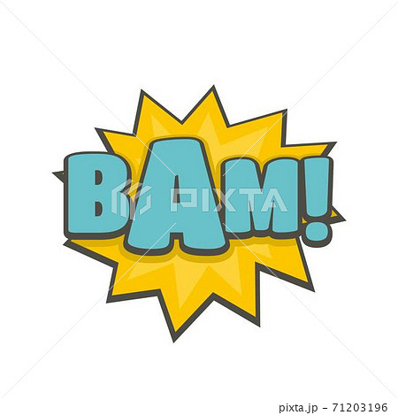 Comic boom bam icon, flat style 71203196