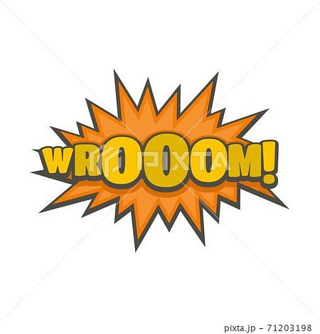 Comic boom sticker icon, flat style 71203198