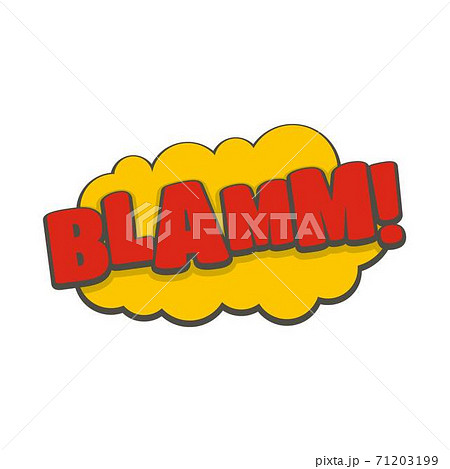 Comic boom blamm icon, flat style 71203199
