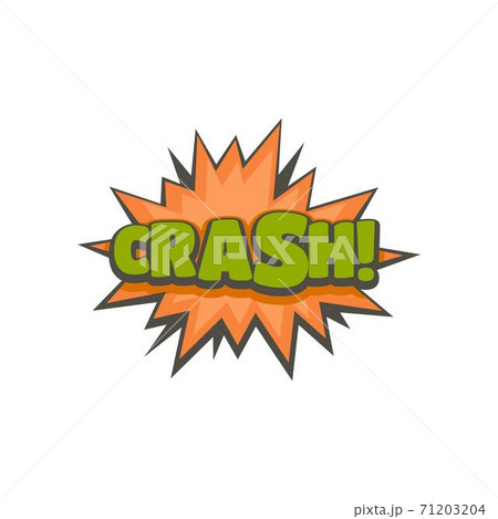 Comic boom crash icon, flat style 71203204
